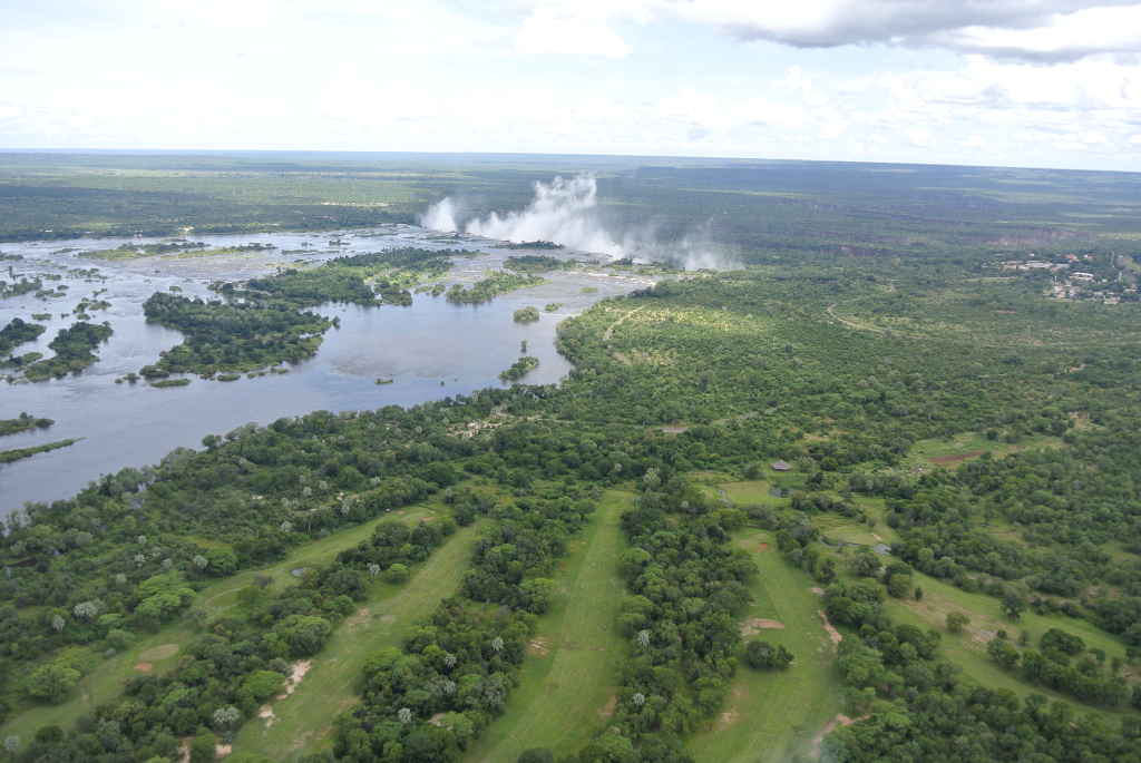 Blick aus dem Helikopter 