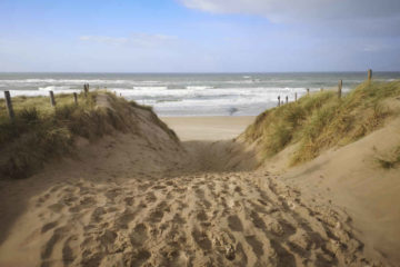 Mit den Rad an den Strand