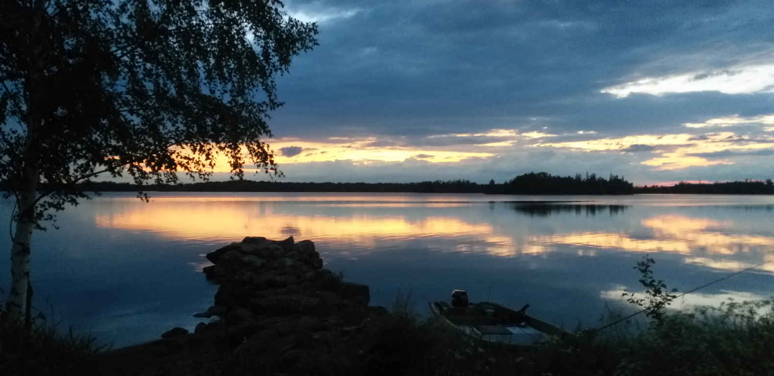 Sonnenuntergang am See Mökeln