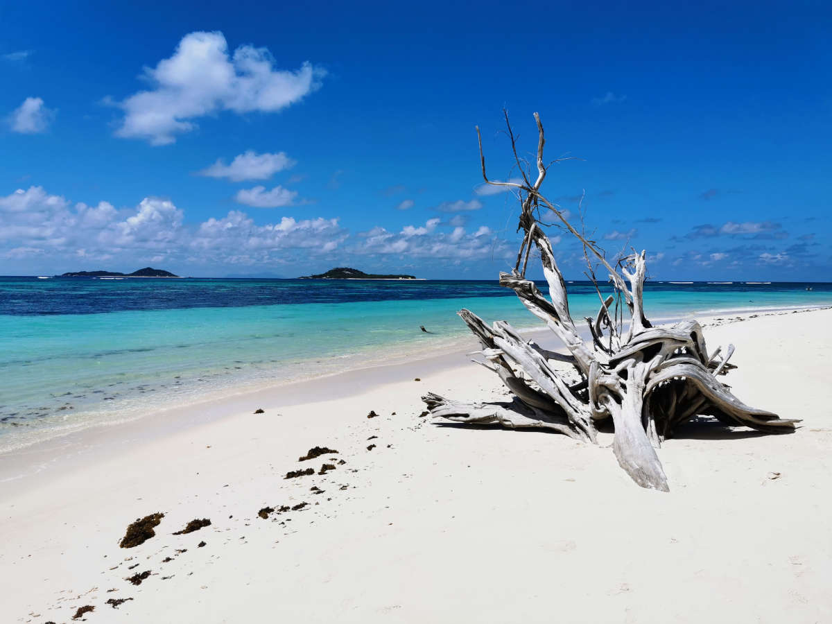 Strandgenuss in der Nähe des Flughafens Praslin